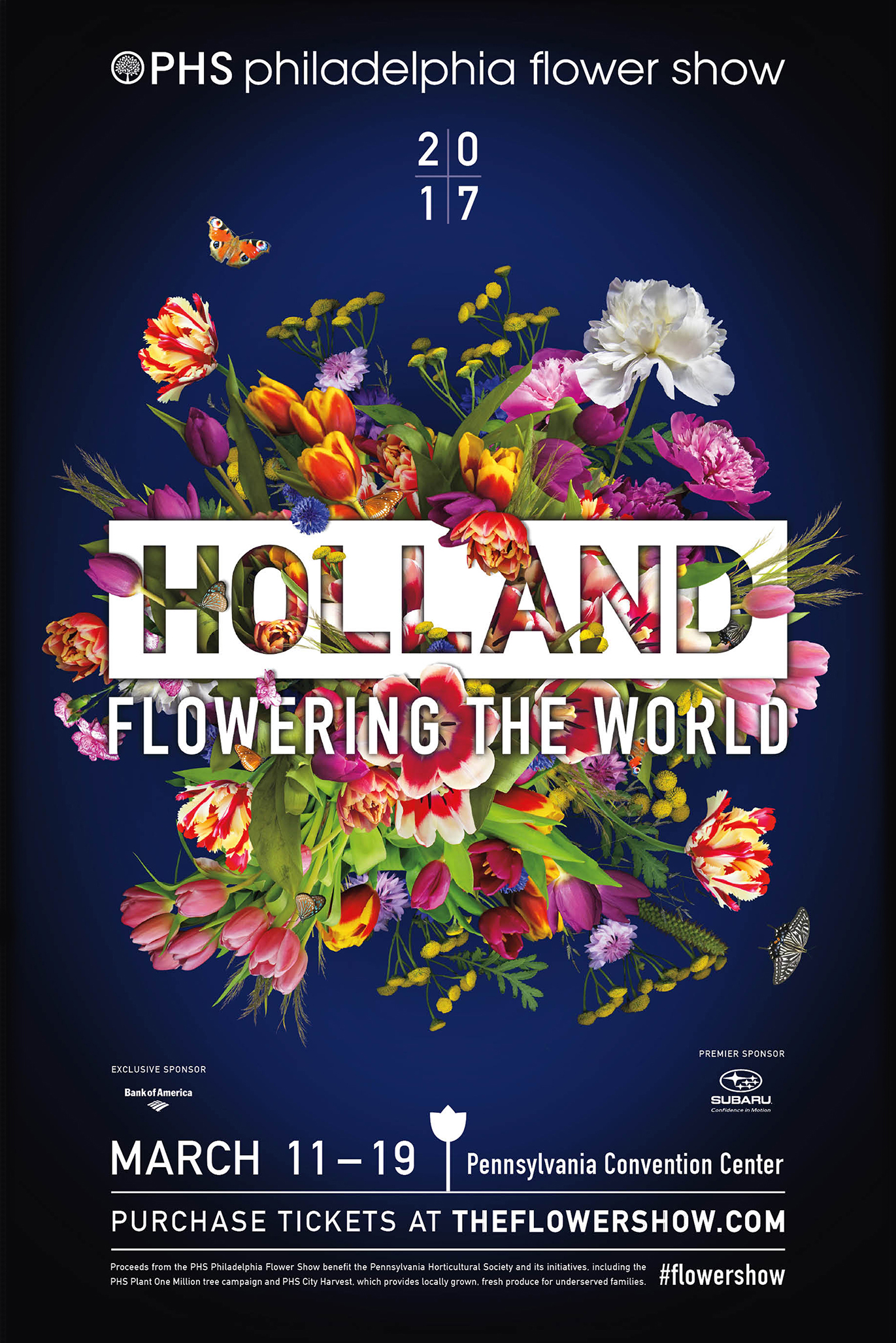 Poster design for the 2017 PHS Philadelphia Flower Show.