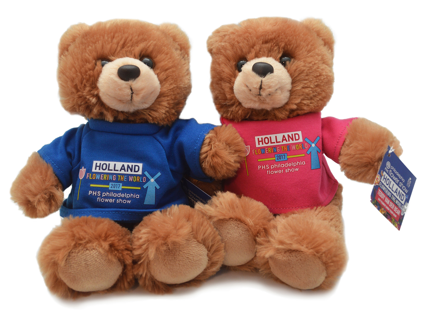 Teddy bears wearing Holland t-shirts for the 2017 PHS Philadelphia Flower Show.