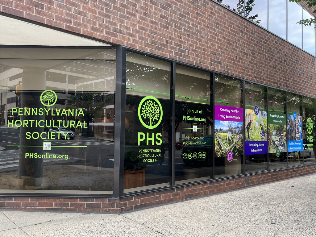 Window decals for PHS headquarters in Philadelpha.