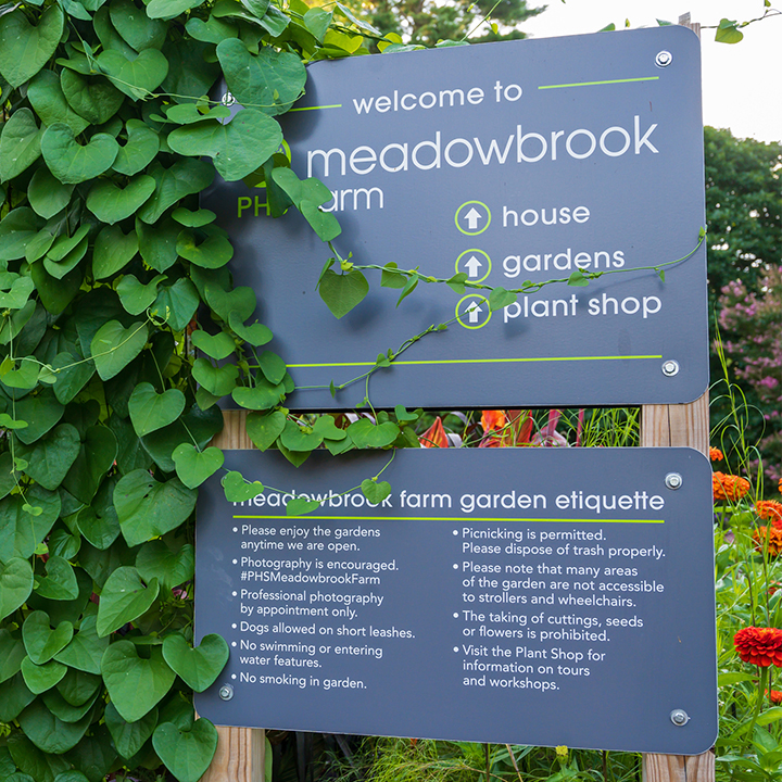 Signage sytem for PHS Meadowbrook Farm.